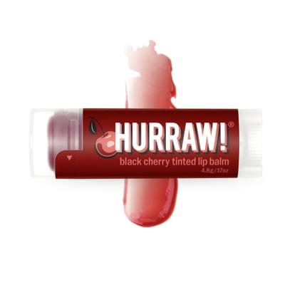 HURRAW! HURRAW! Black Cherry Tinted Lip Balm: (Sheer Red Tint) Organic - red