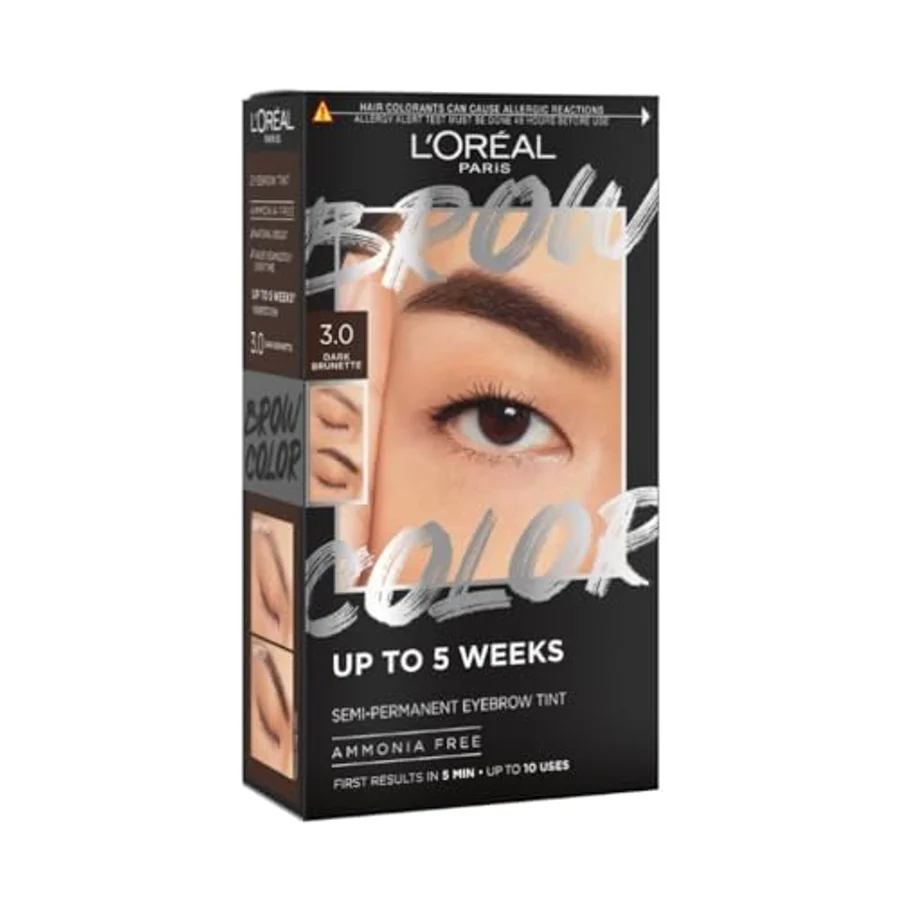 Loreal L'Oreal Paris Brow Tint, Semi-Permanent Colour For Defined Brows, Shade 3.0 Dark Brunette, 30ml