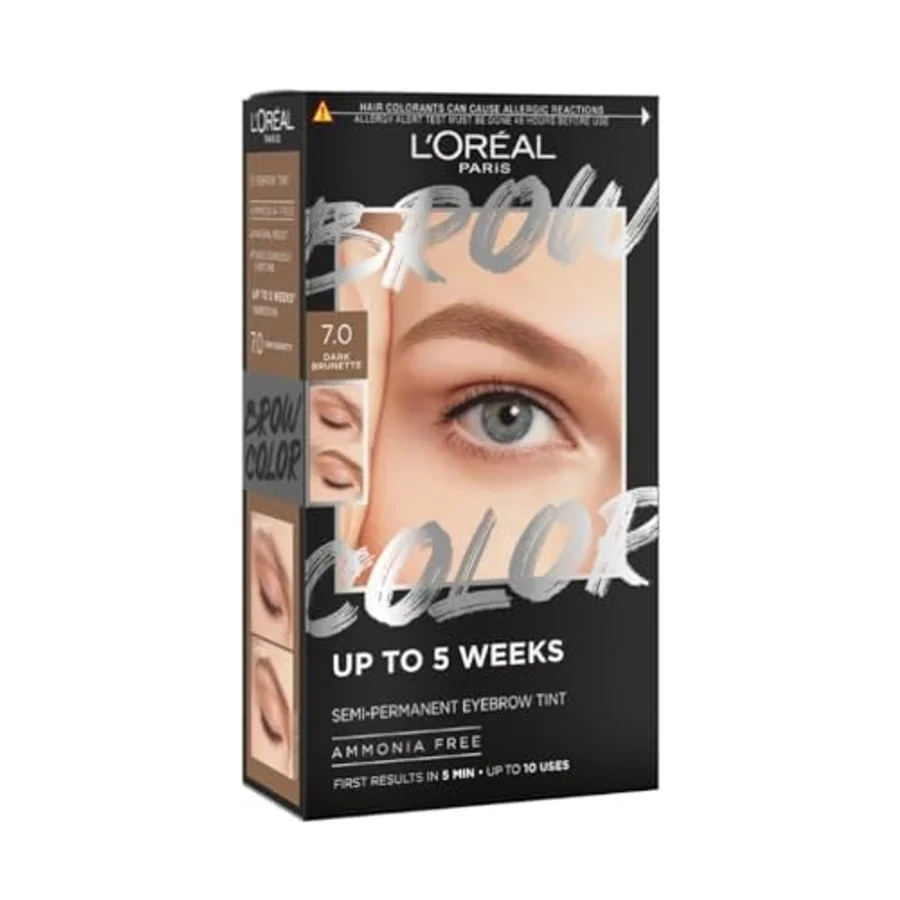 Loreal L'Oreal Paris Brow Tint, Semi-Permanent Colour For Defined Brows, Shade 7.0 Dark Blonde, 30ml