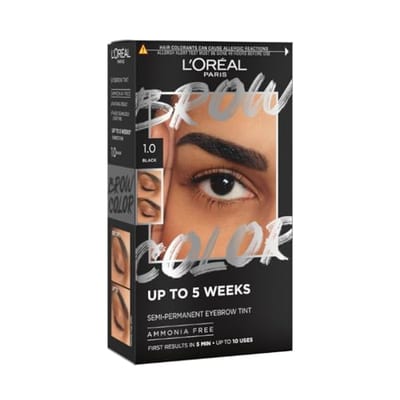 Loreal L'Oreal Paris Brow Tint, Semi-Permanent Colour For Defined Brows, Shade 1.0 Black, 30ml
