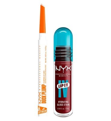 NYX Professional Makeup NYX Professional Makeup Wet Shot Iv Cranberry Splash Lip Stain & Duck Plump Liner Clear Bundle