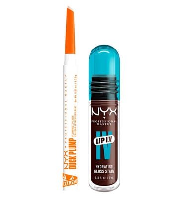 NYX Professional Makeup NYX Professional Makeup Wet Shot Iv Mocha Me Lip Stain & Duck Plump Liner Clear Bundle