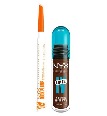 NYX Professional Makeup NYX Professional Makeup Wet Shot Iv Splash N Spice Lip Stain & Duck Plump Liner Clear Bundle