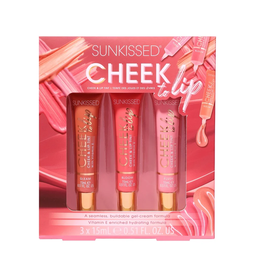Sunkissed Sunkissed Cheek To Lip Gift Set - 15ml Cheek & Lip Tint Gleam + 15ml Cheek & Lip Tint Bloom + 15ml Cheek & Lip Flush