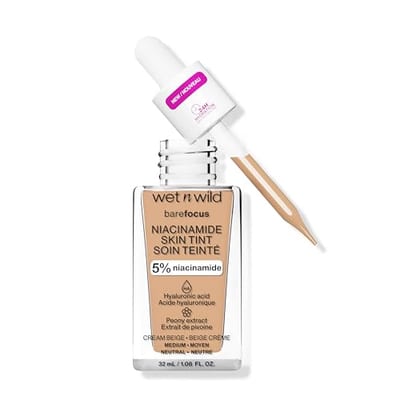 Wet N Wild Wet N Wild Bare Focus Niacinamide Skin Tint Fair 32Ml in Cream Beige