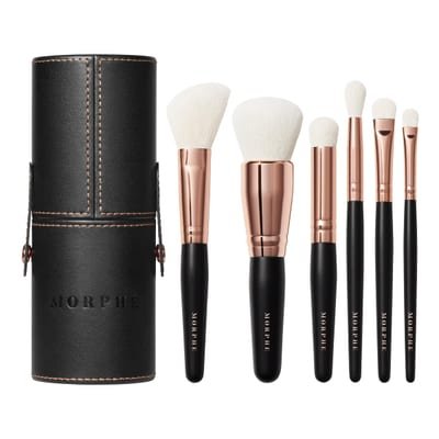 Morphe Morphe Rose Away Makeup Brush Set - 6 Pieces + Storage Tub