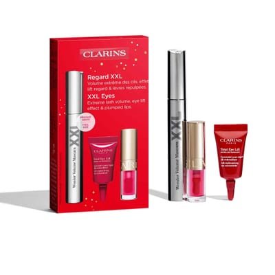 Clarins Clarins Wonder Volume Set: Wonder XXL Mascara 8ml + Lip Comfort Oil 1.4ml + Total Eye Lift Cream 3ml