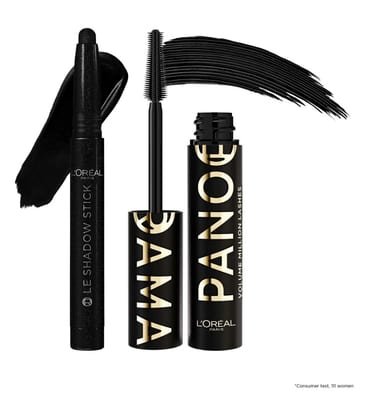Loreal L'Oreal Panorama Mascara All Night Black & Midnight Noir Shadow Stick Duo Bundle