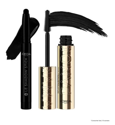 Loreal L'Oreal Panorama Mascara Black & All Night Shadow Stick Duo Bundle
