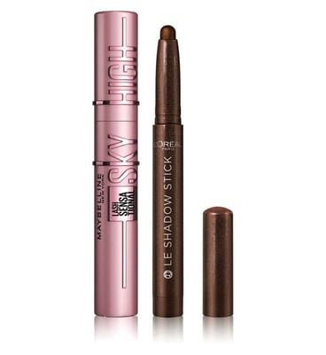Maybelline Maybelline Sky High Mascara Black & L'oreal Paris Shadow Stick Brown Duo Bundle