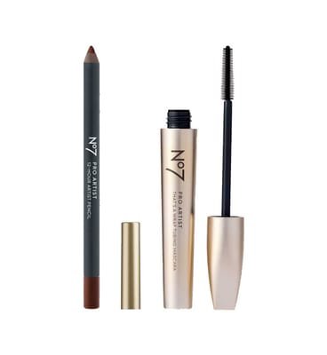 NO7 No7 Pro Artist 12 Hour Pencil Noir Black & That’s A Wrap Tubing Mascara Bundle