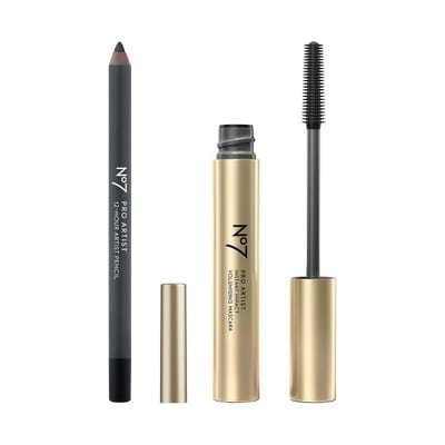 NO7 No7 Pro Artist 12 Hour Pencil Noir Black & Volumising Mascara Bundle