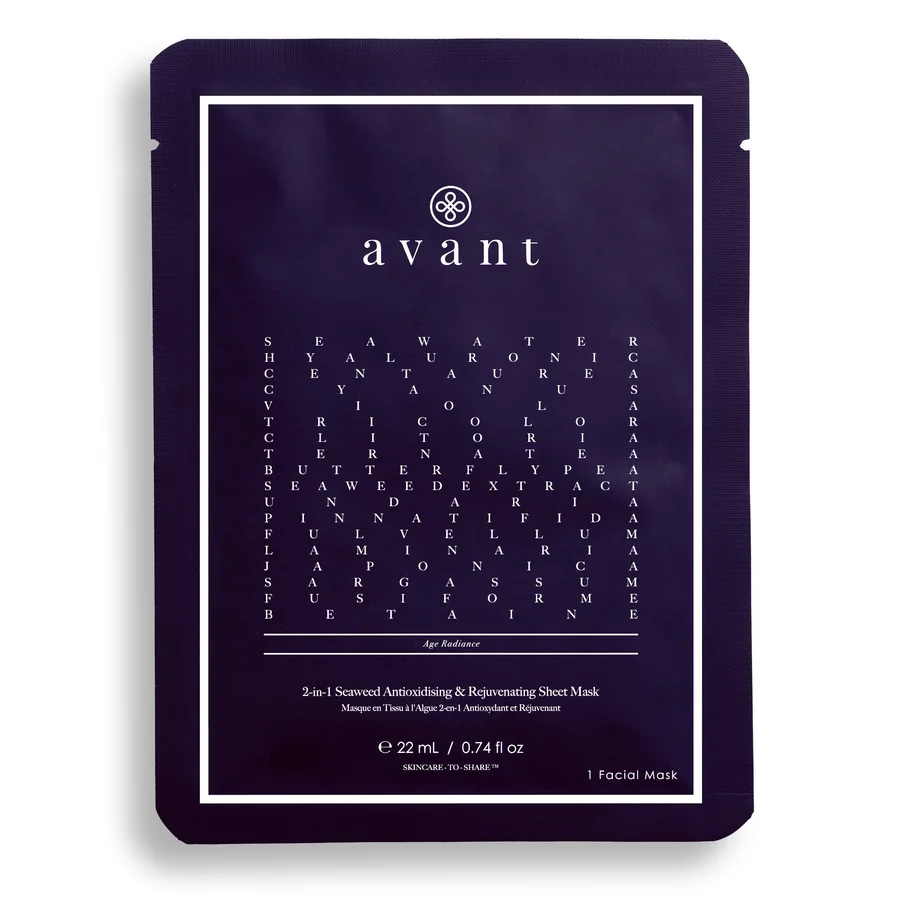 Avant Skincare 2-1 Seaweed Antioxidising and Rejuvenating Sheet Mask | Packaging: Single Pack