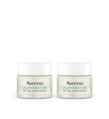 Aveeno Aveeno Face Calm And Restore Oat Gel Moisturiser Duo Bundle