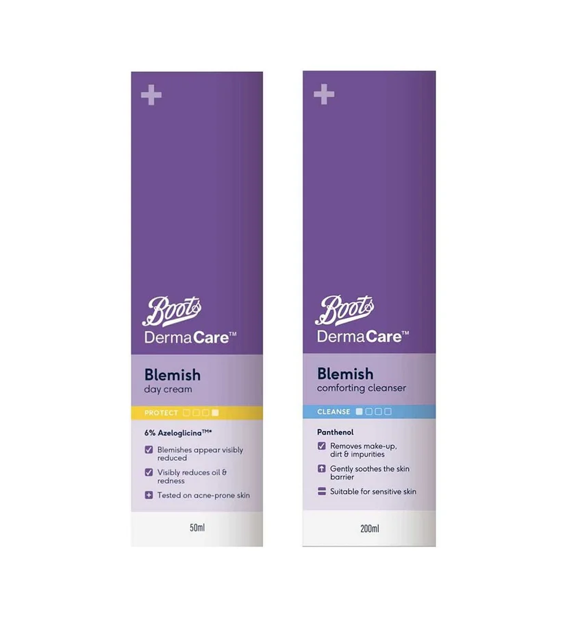 Boots Boots Dermacare Acne Cleanser & Day Cream Bundle