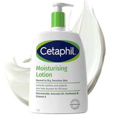 Cetaphil Cetaphil Moisturising Lotion, 1L, Face & Body Moisturiser For Sensitive Skin, Xl Family Size