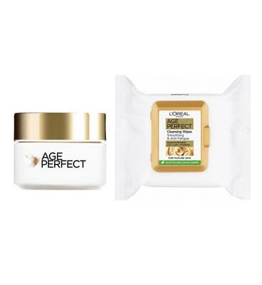 Loreal L'Oreal Paris Age Perfect Day Cream & Wipes Bundle