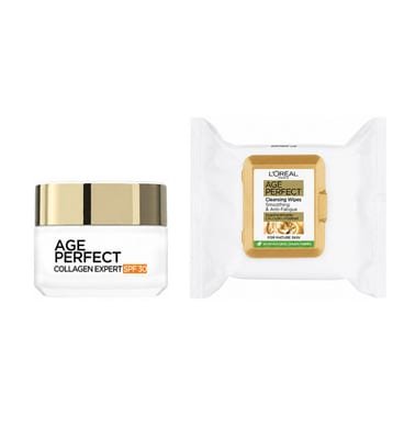 Loreal L'Oreal Paris Age Perfect Spf Day Cream & Wipes Bundle
