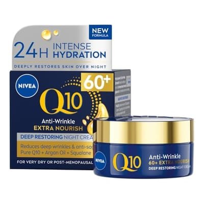 Nivea Nivea Q10 Power 60+ Anti-Wrinkle Night Cream Moisturiser 50ml