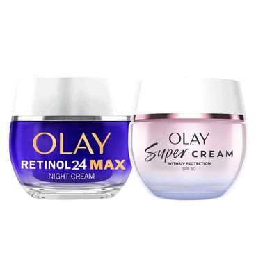 Olay Olay Super Cream Face Moisturiser & Retinol 24 Max Night Bundle
