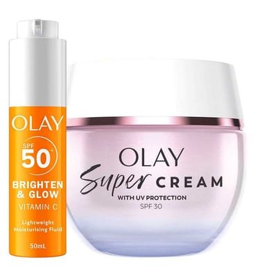 Olay Olay Super Cream Face Moisturiser & Vit C Fluid Bundle