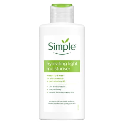 Simple Simple Kind to Skin Hydrating Light Moisturiser Skin Care Product with Pro-Vitamins B5 and E for 12-Hour Moisturisation