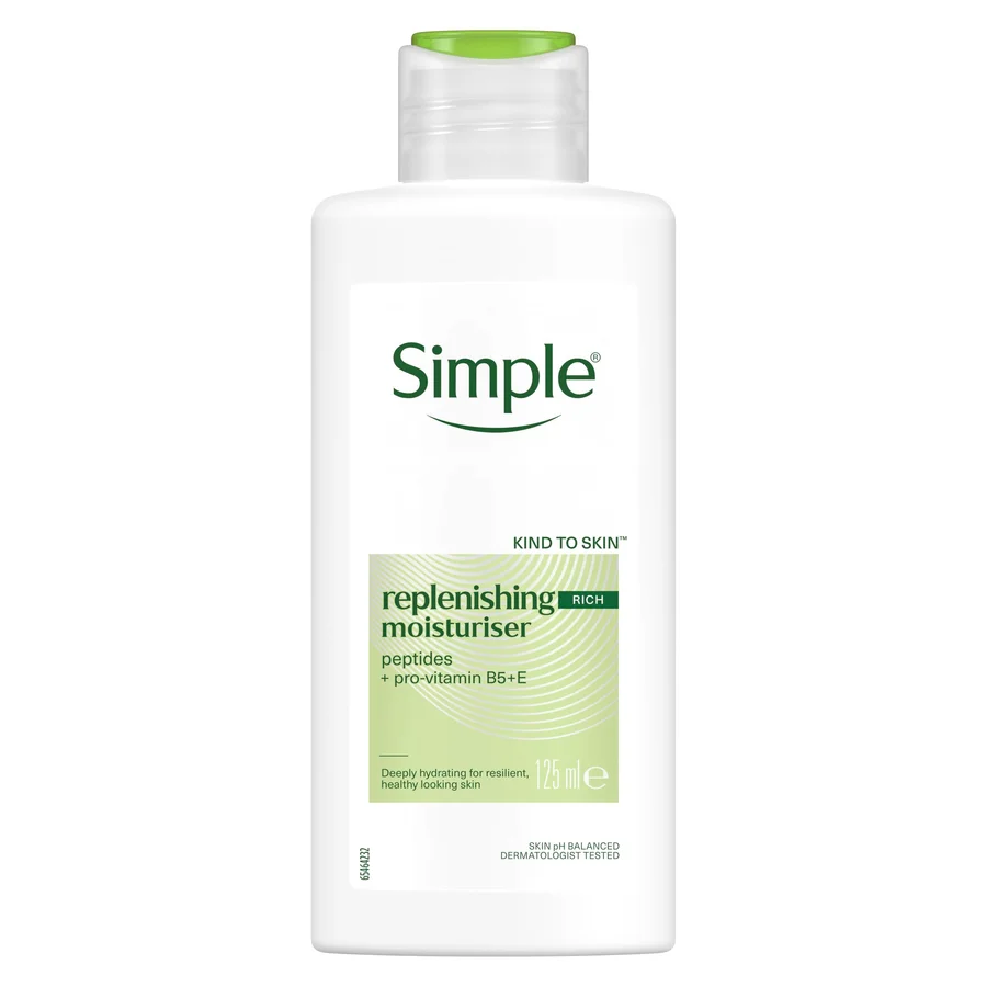 Simple Simple Kind to Skin Replenishing Rich Lotion Moisturiser with Pro-Vitamins B5 + E for Dry