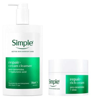 Simple Simple Repair+ Cleanse And Moisturiser Bundle