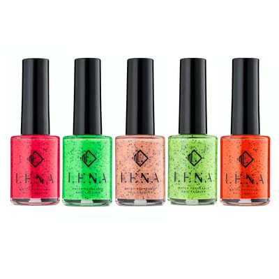 LENA NAIL POLISH DIRECT LENA Breathable Speckled Nail Polish Bundle – 5 Shades