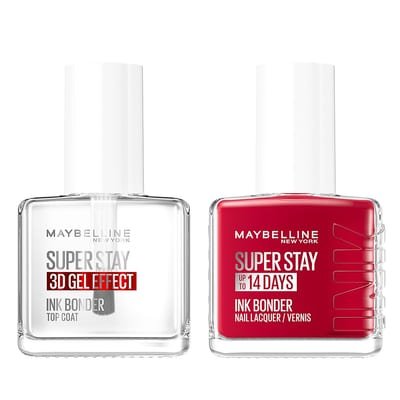 Maybelline Maybelline Superstay Ink Deep Red & Bonder Top Coat Nail Polish Duo Bundle