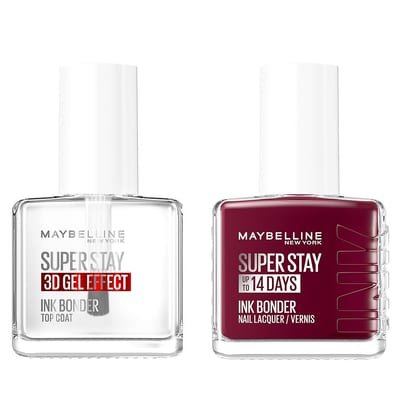 Maybelline Maybelline Superstay Ink Midnight Rouge & Bonder Top Coat Nail Polish Duo Bundle