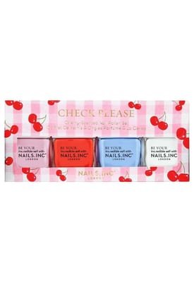 Nails.INC (US) Check Please Cherry-Scented 4-Piece Nail Polish Set
