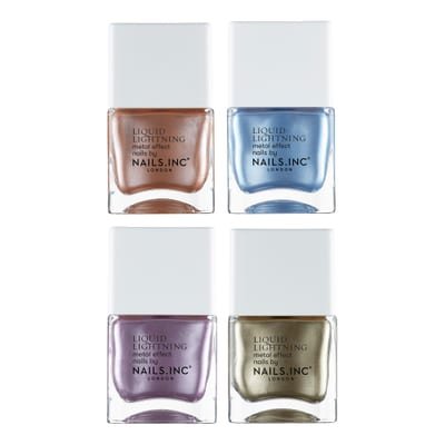 Nails.INC (US) Liquid Lightning 4-Piece Chrome Nail Polish Set US