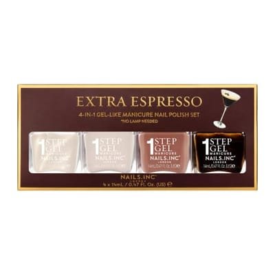 Nails.INC Extra Espresso Nail Polish Set - 1-Step Gel It's Topless