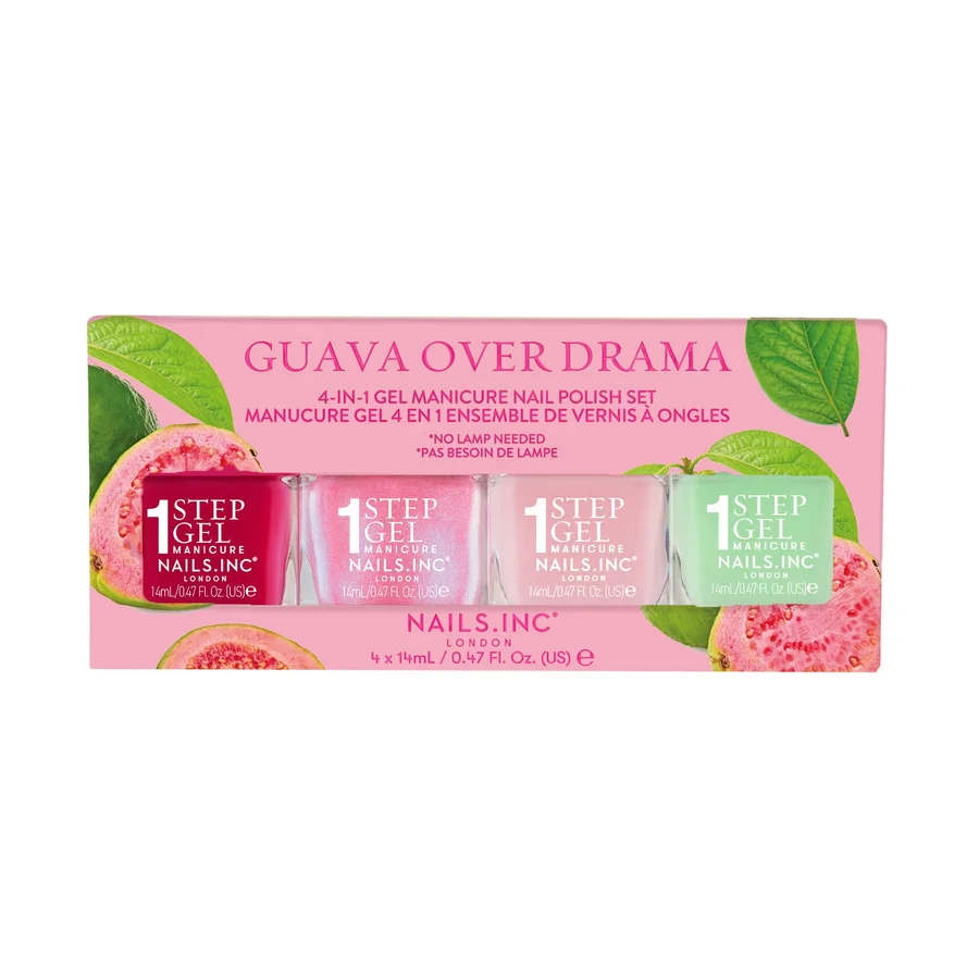 Nails.INC Guava Over Drama Nail Polish Quad - 1-Step Gel It's Topless