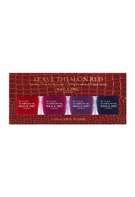 Nails.INC Leave Them On Red 4-Piece Nail Polish Set