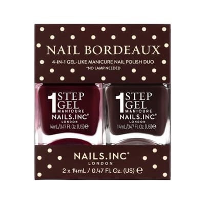 Nails.INC Nail Bordeaux Nail Polish Duo - 1-Step Gel It's Topless