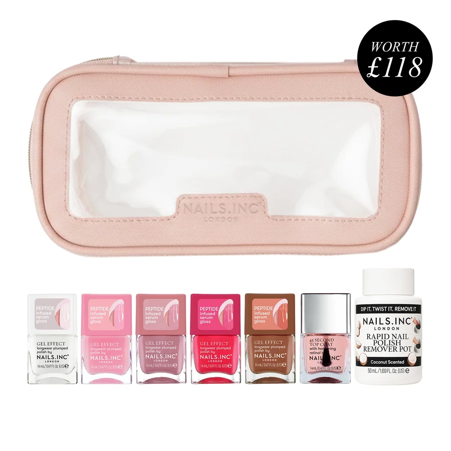 Nails.INC Plump and Glow 8-Piece Peptide-Infused Nail Polish Set