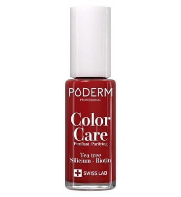 Poderm Poderm Color Care Repairing Nail Polish Red Allure (8Ml) - Permeable To Serums Uv Protect Tea Tree And Silicium