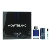 Montblanc Montblanc Explorer Ultra Blue 3 Piece Gift Set: Eau de Parfum 100ml – Eau De Parfum 7.5ml - Deodorant