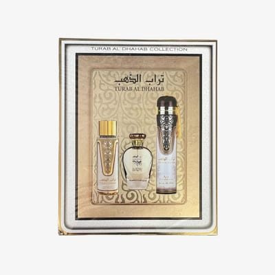 Turab Al Dhahab Ard Al Zaafaran Turab Al Dhahab 3 Piece Gift Set: Eau De Parfum 100ml - Perfume Mist 250ml - Air Freshner 300ml