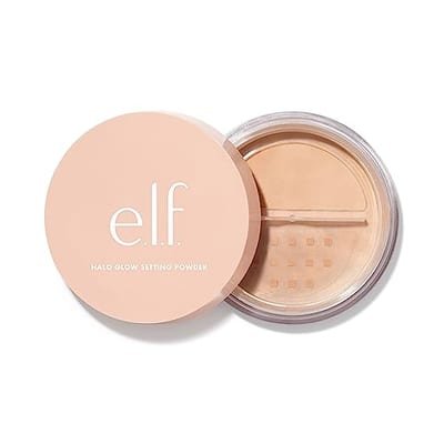 e.l.f. e.l.f. e.l.f., Halo Glow Setting Powder, Silky, Weightless, Blurring, Smooths, Minimizes Pores and Fine Lines, Creates Soft Focus Effect, Medium, Semi-Matte Finish