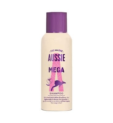 Aussie Aussie Mighty Mega Shampoo 100Ml. Gently Cleansing For Soft And Shiny Hair