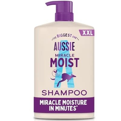 Aussie Aussie Miracle Moist Shampoo 1L Pump to Restore Brittle & Dry Hair