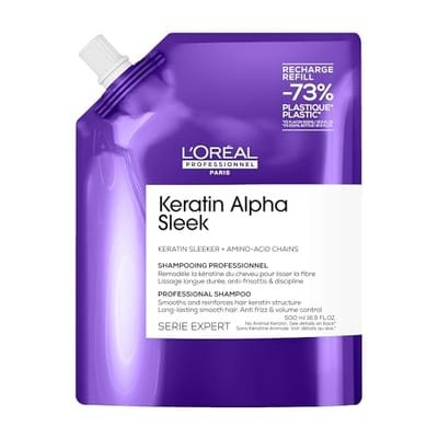 L'Oreal Professionnel L'Oreal Professionnel Keratin Alpha Sleek Shampoo Refill Pack Anti-Frizz & Smoothing 500ml