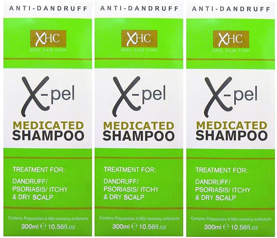 XHC XHC Xpel Medicated Shampoo Treatment for Dandruff Psoriasis Dry Itchy Scalp (3 x 300 millilitres)