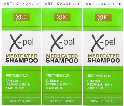 XHC XHC Xpel Medicated Shampoo Treatment for Dandruff Psoriasis Dry Itchy Scalp (3 x 300 millilitres)