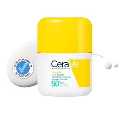 CeraVe Cerave Invisible Dry Touch Fluid Sunscreen Spf50 For Normal To Oily Skin With 3 Essential Ceramides 50ml
