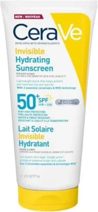 CeraVe Cerave Invisible Hydrating Sunscreen Spf50 For Body Face And All Skin Types With 3 Essential Ceramides 177 ml