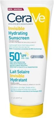 CeraVe Cerave Invisible Hydrating Sunscreen Spf50 For Body Face And All Skin Types With 3 Essential Ceramides 177 ml